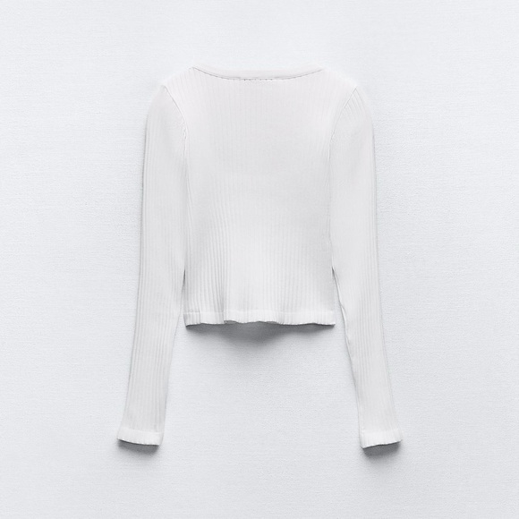 Zara Ribbed Stretchy Top - Picture 6 of 7
